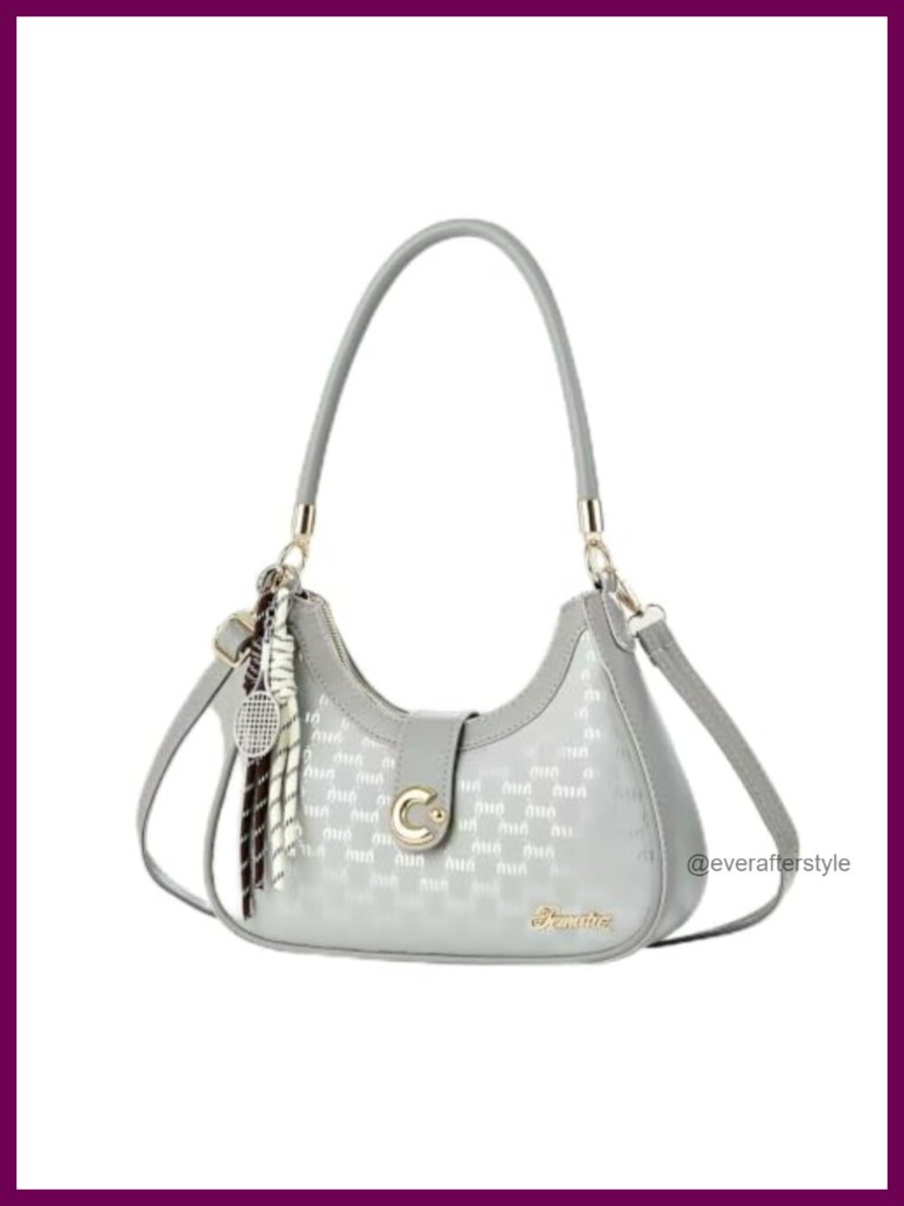 Vegan Leather Flap Crossbody Bag Magnetic Snap Removable Strap Everyday